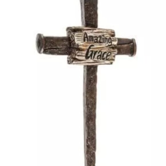 Amazing Grace Nail Wall Cross Religious Home Decoration Accent Decor - Picture 2 of 3